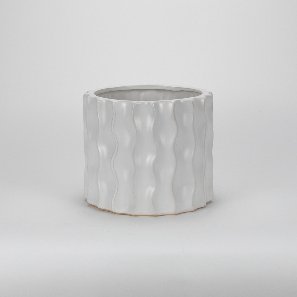 Large White Modern Textured Vase